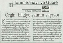 Press clipping — Board commentary in Dünya Economy